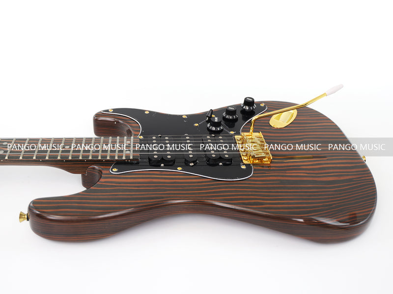 All Zebrawood Wood ST Style Electric Guitar (YMZ-084X)
