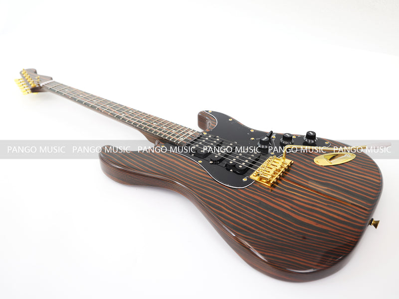 All Zebrawood Wood ST Style Electric Guitar (YMZ-084X)