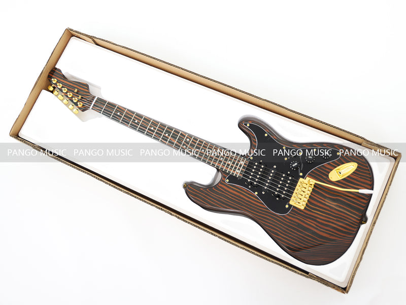 Pre-Sale All Zebrawood Wood ST-Style Electric Guitar (YMZ-084F, Fast Shipping, Tariff-free)