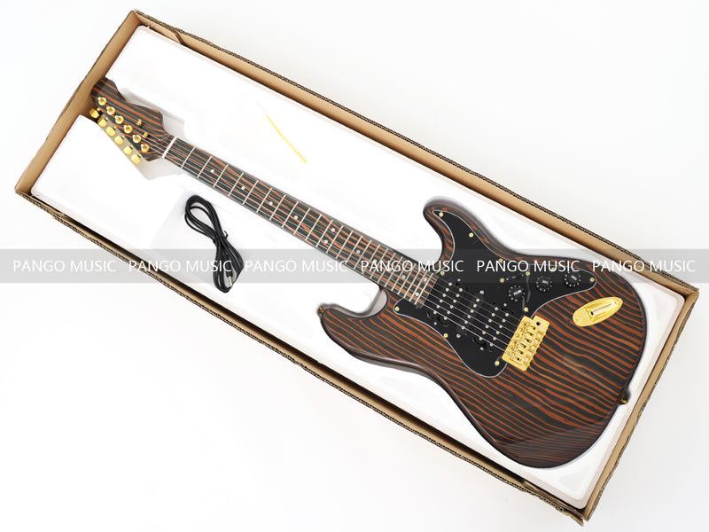 Pre-Sale All Zebrawood Wood ST-Style Electric Guitar (YMZ-084F, Fast Shipping, Tariff-free)