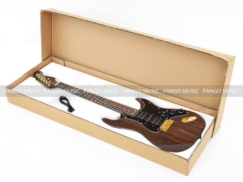 Pre-Sale All Zebrawood Wood ST-Style Electric Guitar (YMZ-084F, Fast Shipping, Tariff-free)