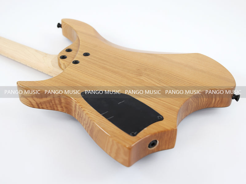 Ash Body Headless Electric Guitar with Burl Maple Top (PWT-724S)