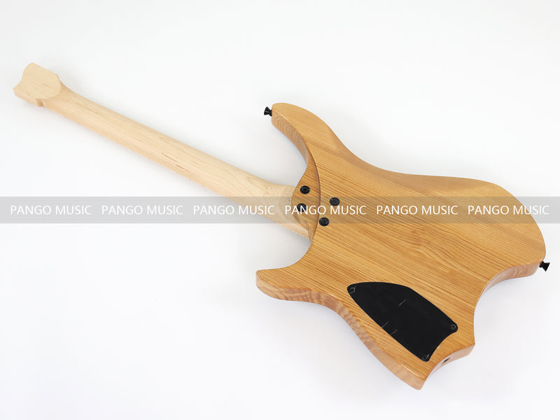 Ash Body Headless Electric Guitar with Burl Maple Top (PWT-724S)