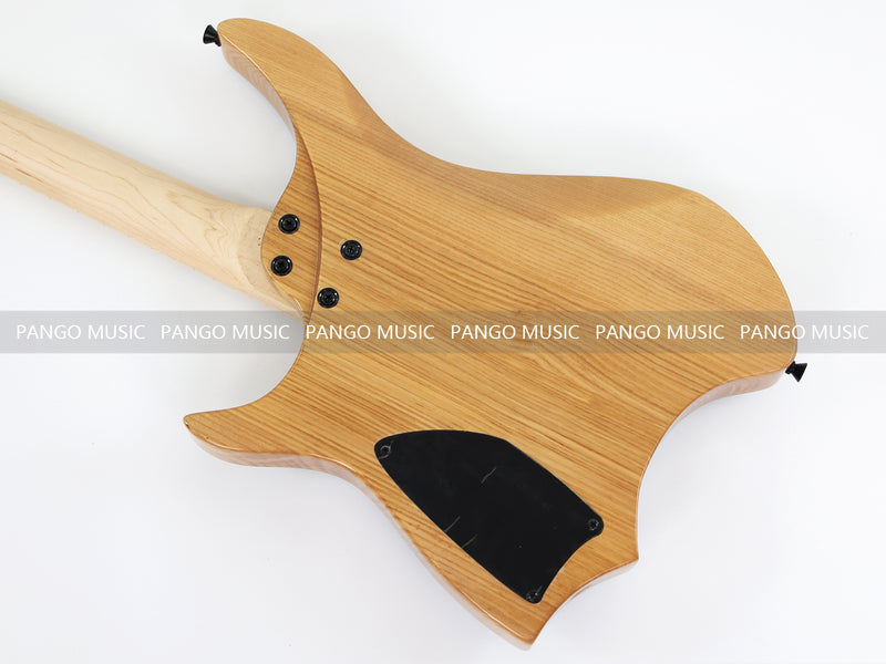 Ash Body Headless Electric Guitar with Burl Maple Top (PWT-724S)