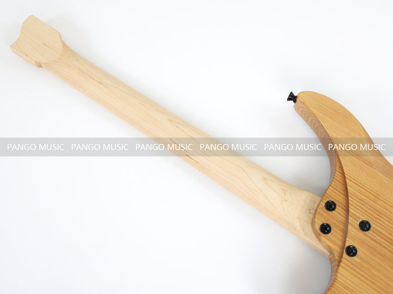 Ash Body Headless Electric Guitar with Burl Maple Top (PWT-724S)