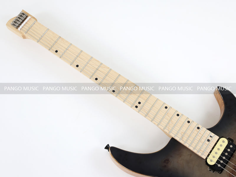 Ash Body Headless Electric Guitar with Burl Maple Top (PWT-724S)