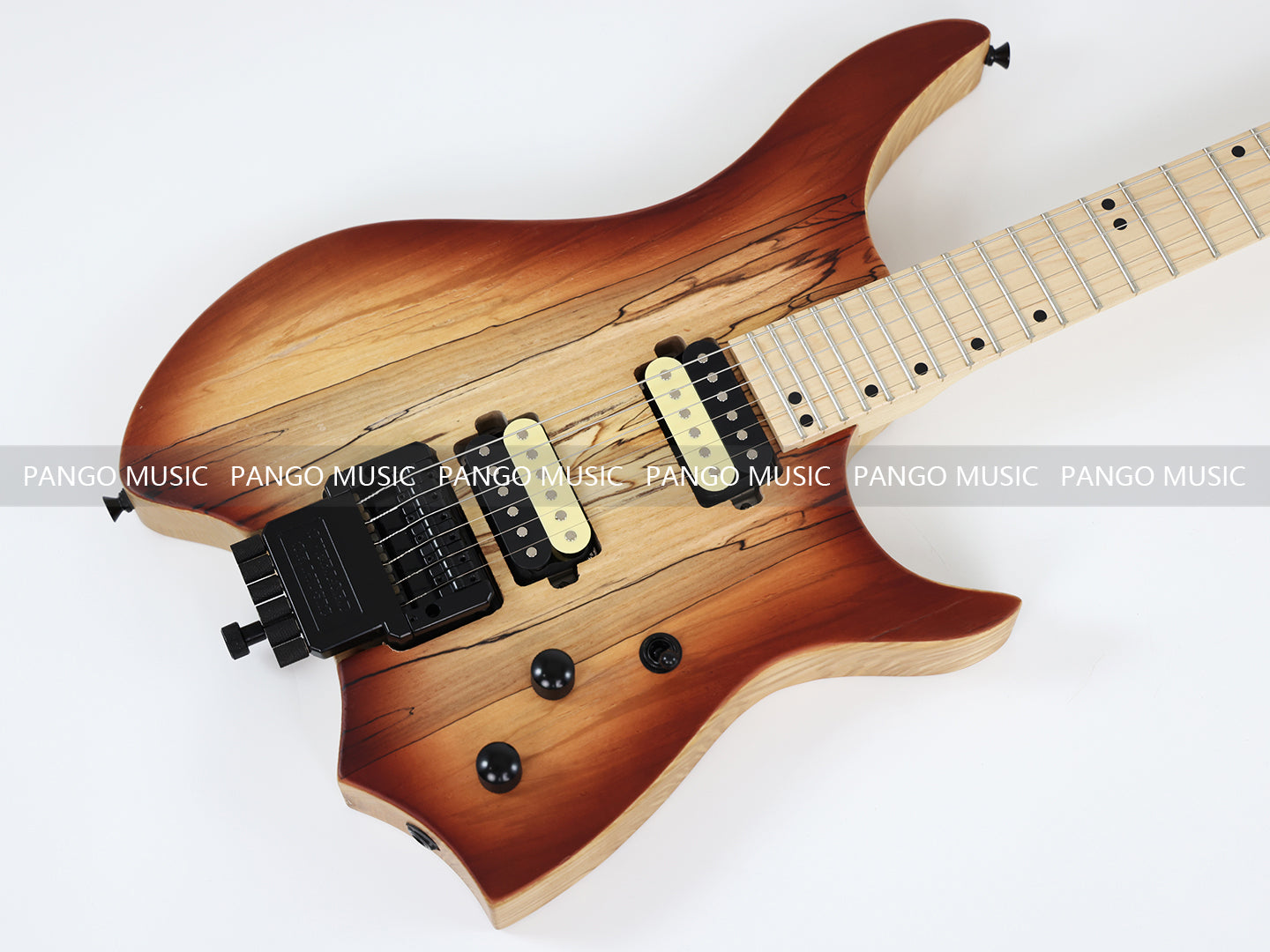Ash Body Headless Electric Guitar with Spalted Maple Top (PWT-732S ...