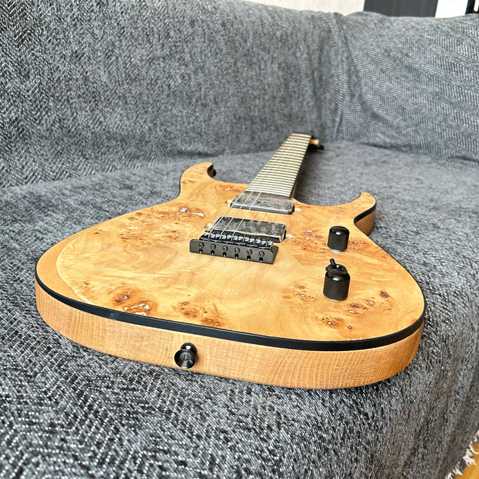 Ash Wood Body Electric Guitar with Burl Maple Top (GKS-004)