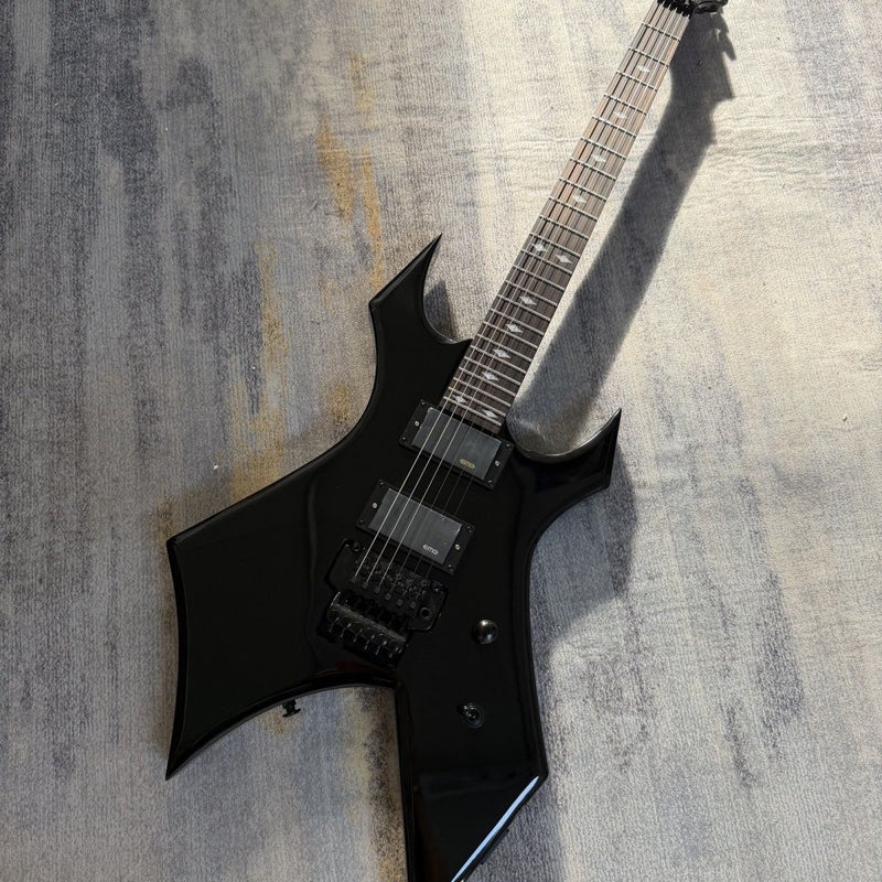 BC Rich-Inspired Warlock Style Electric Guitar with Gloss Black Finish (LRG-070)