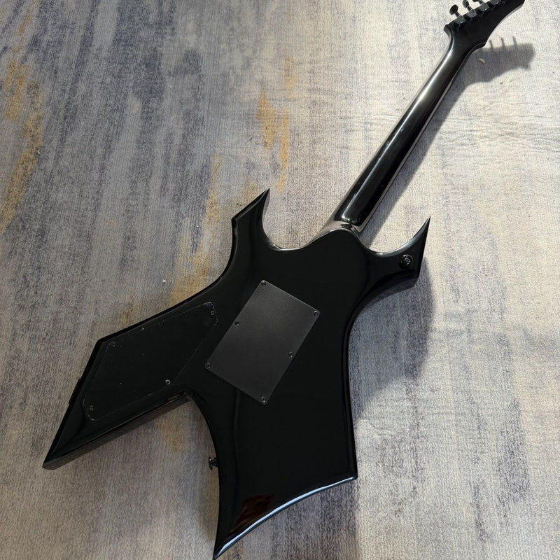 BC Rich-Inspired Warlock Style Electric Guitar with Gloss Black Finish (LRG-070)