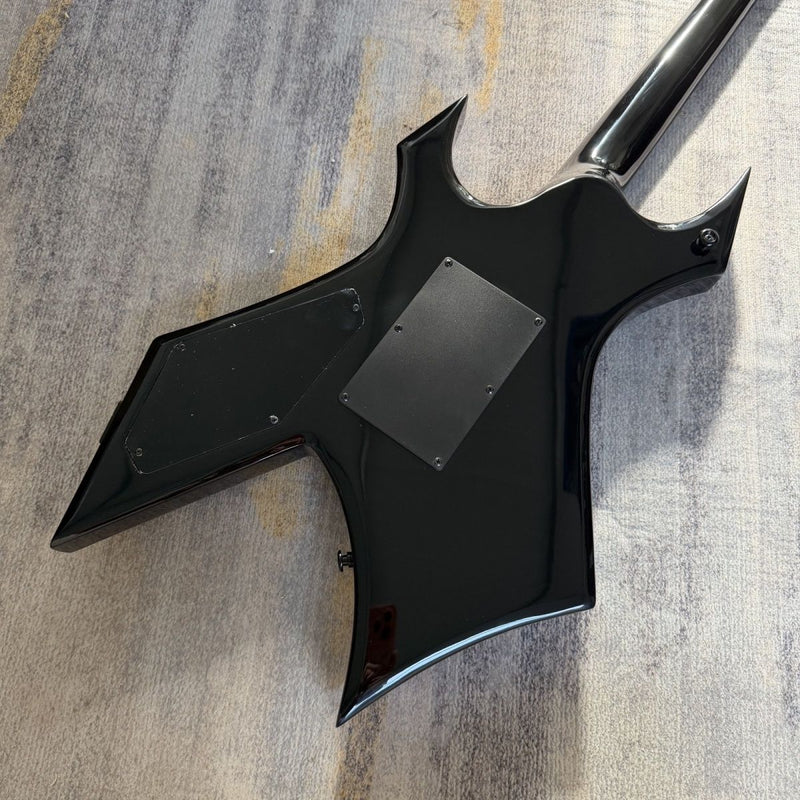 BC Rich-Inspired Warlock Style Electric Guitar with Gloss Black Finish (LRG-070)