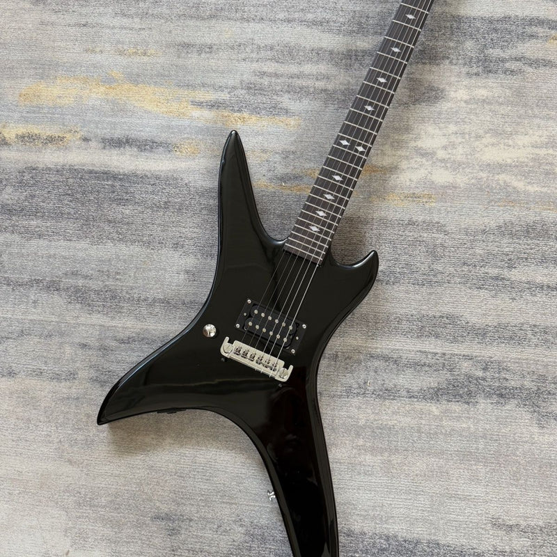 BC Rich Style Left-Handed Electric Guitar with Gloss Black Finish (LRG-067)