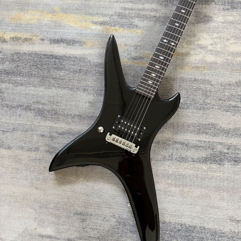 BC Rich Style Left-Handed Electric Guitar with Gloss Black Finish (LRG-067)