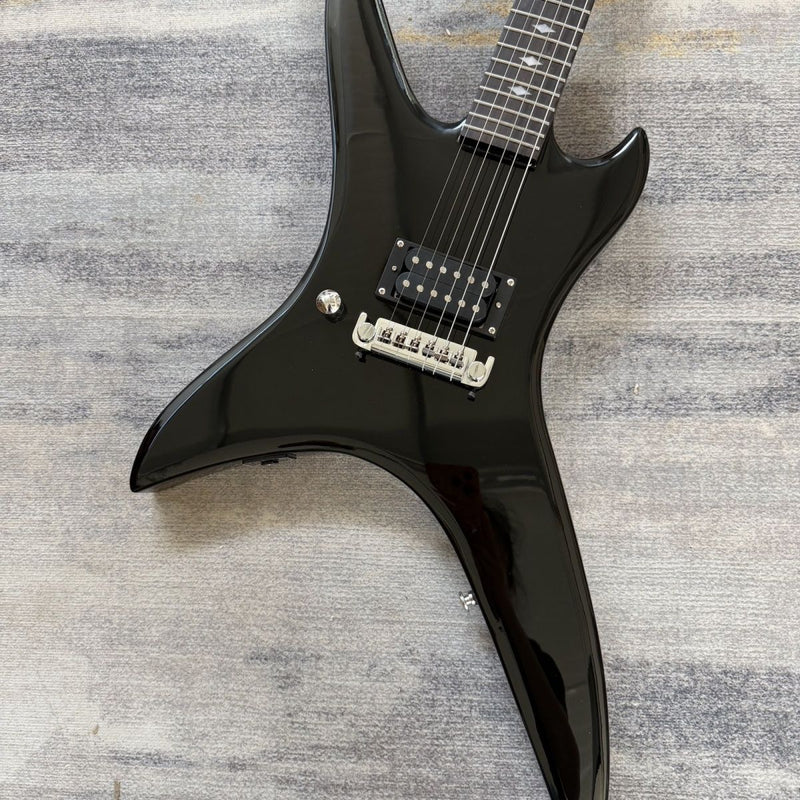 BC Rich Style Left-Handed Electric Guitar with Gloss Black Finish (LRG-067)