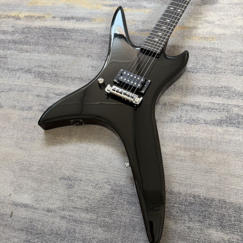 BC Rich Style Left-Handed Electric Guitar with Gloss Black Finish (LRG-067)
