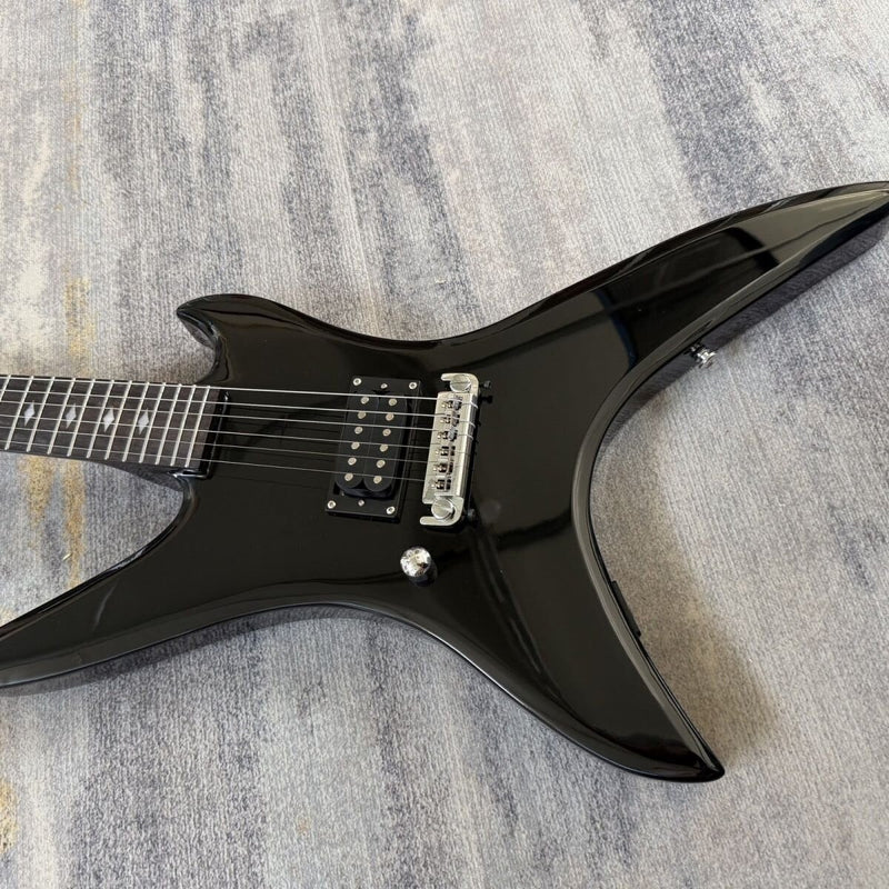 BC Rich Style Left-Handed Electric Guitar with Gloss Black Finish (LRG-067)