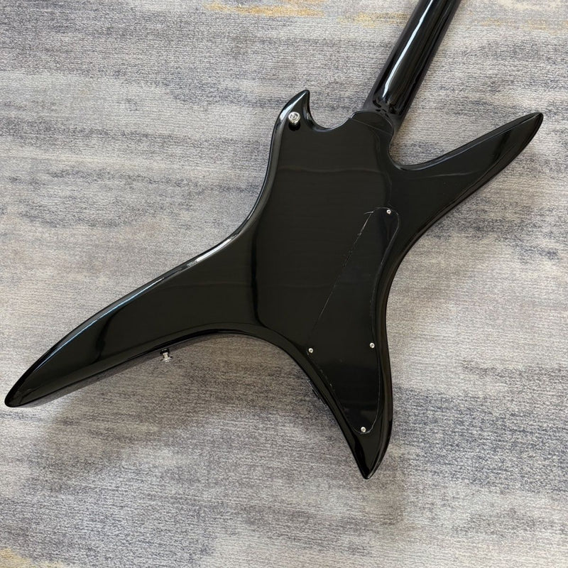 BC Rich Style Left-Handed Electric Guitar with Gloss Black Finish (LRG-067)