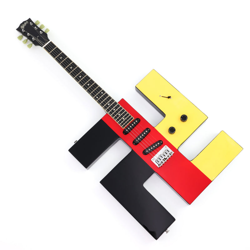 Black-Red-Gold Novelty Electric Guitar (GF-997, Limited Edition)