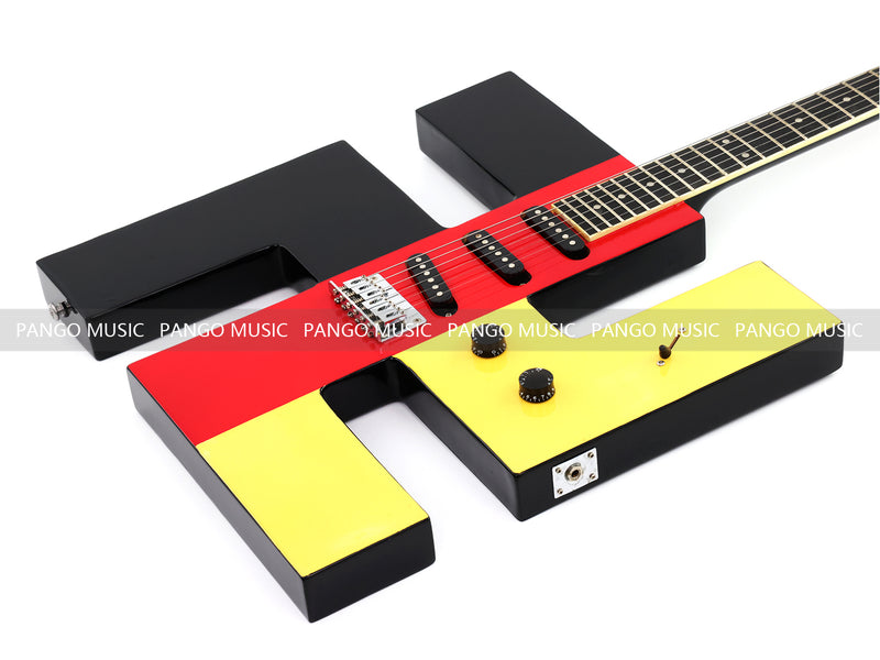 Black-Red-Gold Novelty Electric Guitar (GF-997, Limited Edition)