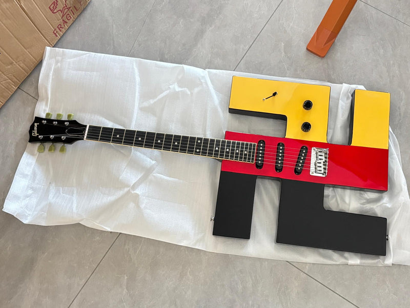 Black-Red-Gold Novelty Electric Guitar (GF-997, Limited Edition)