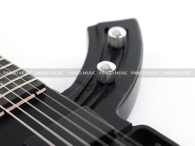 Black AK-47 Gun Shaped Electric Guitar with Red LED Fingerboard Light (PAK-47)