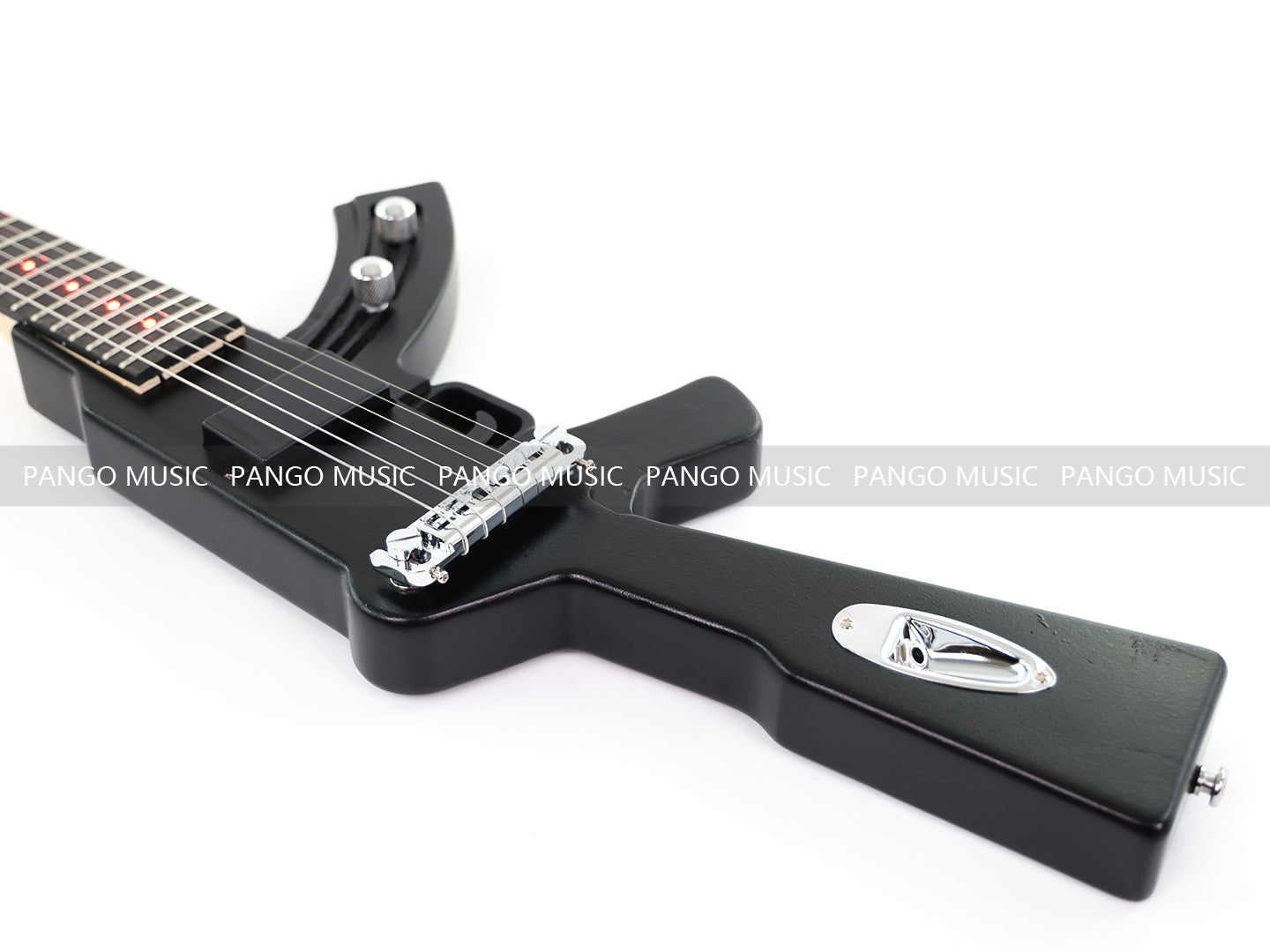 Black AK-47 Gun Shaped Electric Guitar with Red LED Fingerboard