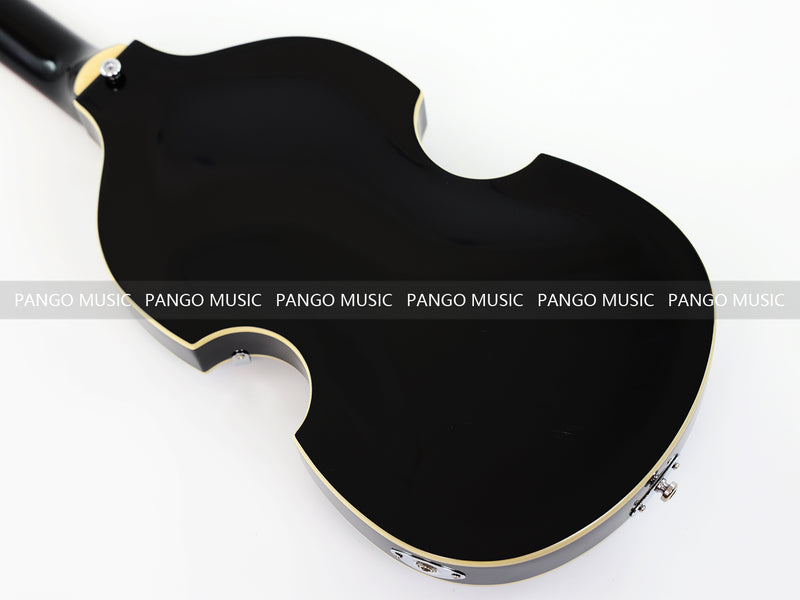 Black Violin Semi-Hollow Body 4 String Electric Bass Guitar Bundle (PHY-166-B)