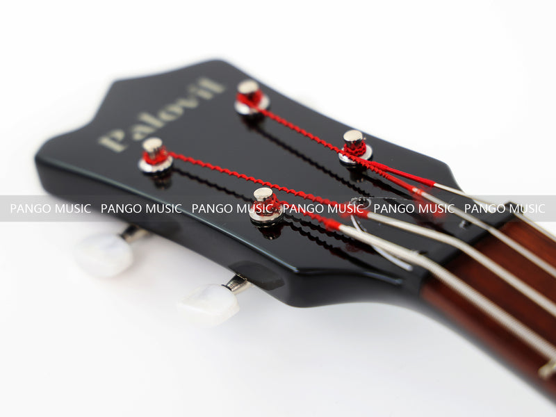 Black Violin Semi-Hollow Body 4 String Electric Bass Guitar Bundle (PHY-166-B)