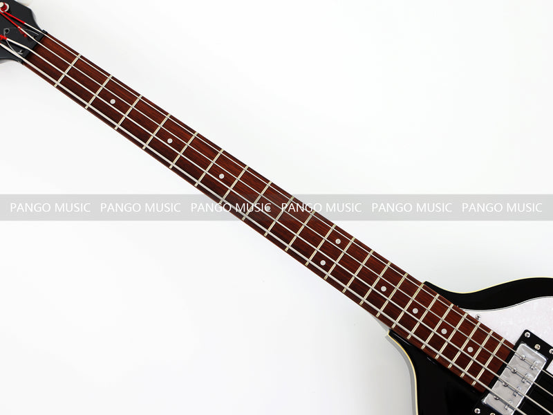 Black Violin Semi-Hollow Body 4 String Electric Bass Guitar Bundle (PHY-166-B)