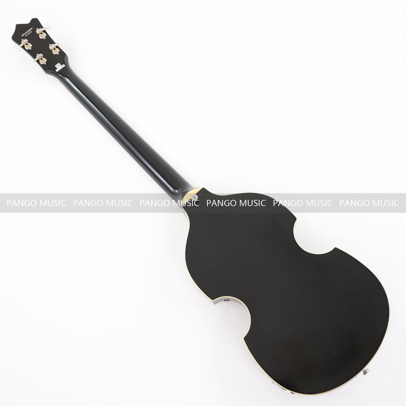Black Violin Semi-Hollow Body 4 String Electric Bass Guitar Bundle (PHY-166-B)