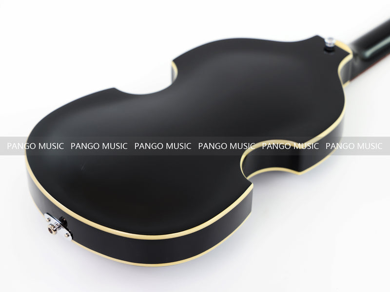 Black Violin Semi-Hollow Body 4 String Electric Bass Guitar Bundle (PHY-166-B)
