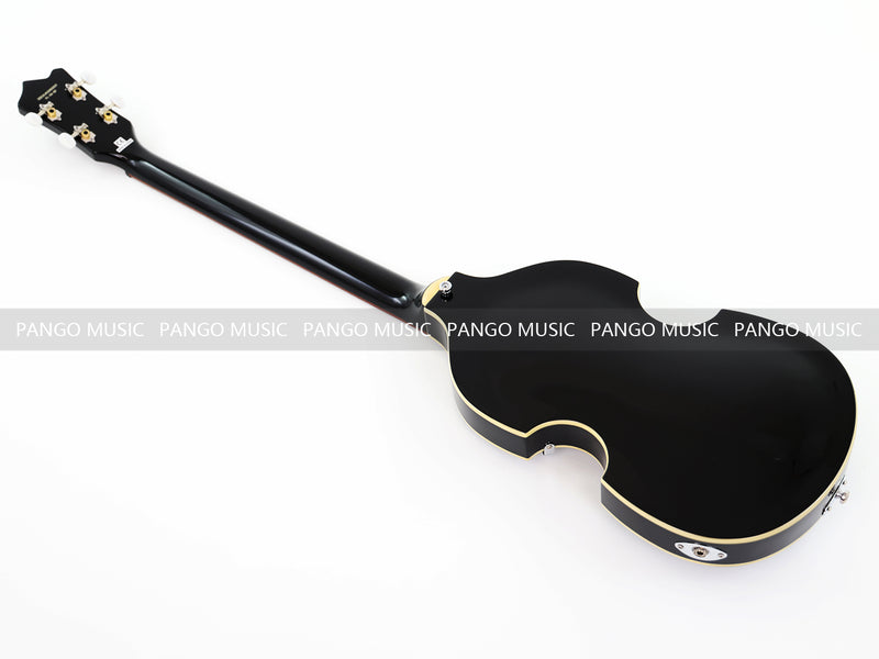Black Violin Semi-Hollow Body 4 String Electric Bass Guitar Bundle (PHY-166-B)