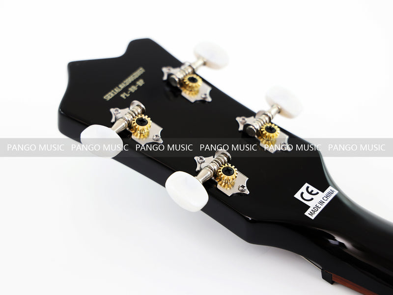 Black Violin Semi-Hollow Body 4 String Electric Bass Guitar Bundle (PHY-166-B)
