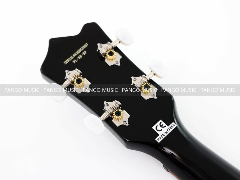 Black Violin Semi-Hollow Body 4 String Electric Bass Guitar Bundle (PHY-166-B)