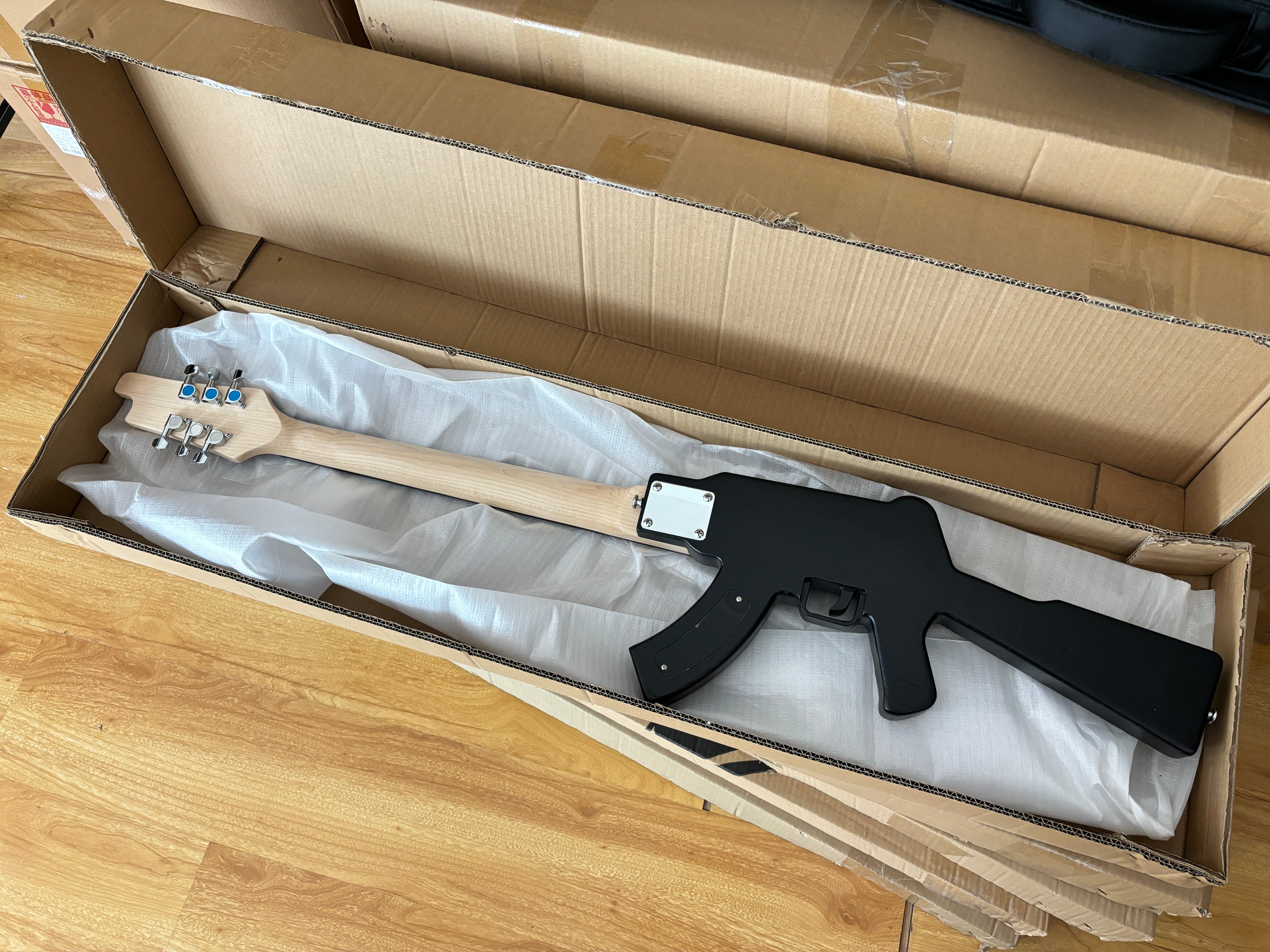 Black AK-47 Gun Shaped Electric Guitar (PQX-125) — Guitar Kit Shop