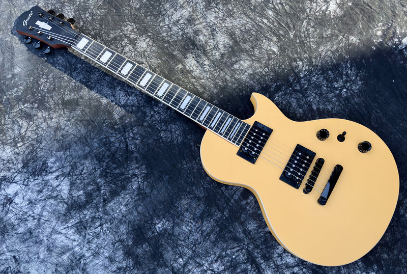 Classic LP Style Single-Cutaway Electric Guitar with Bright TV Yellow Finish (YMZ-258)