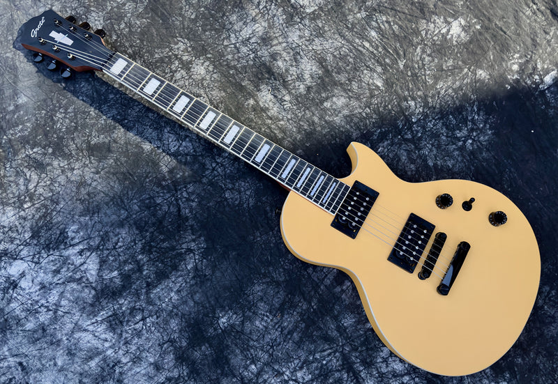 Classic LP Style Single-Cutaway Electric Guitar with Bright TV Yellow Finish (YMZ-258)