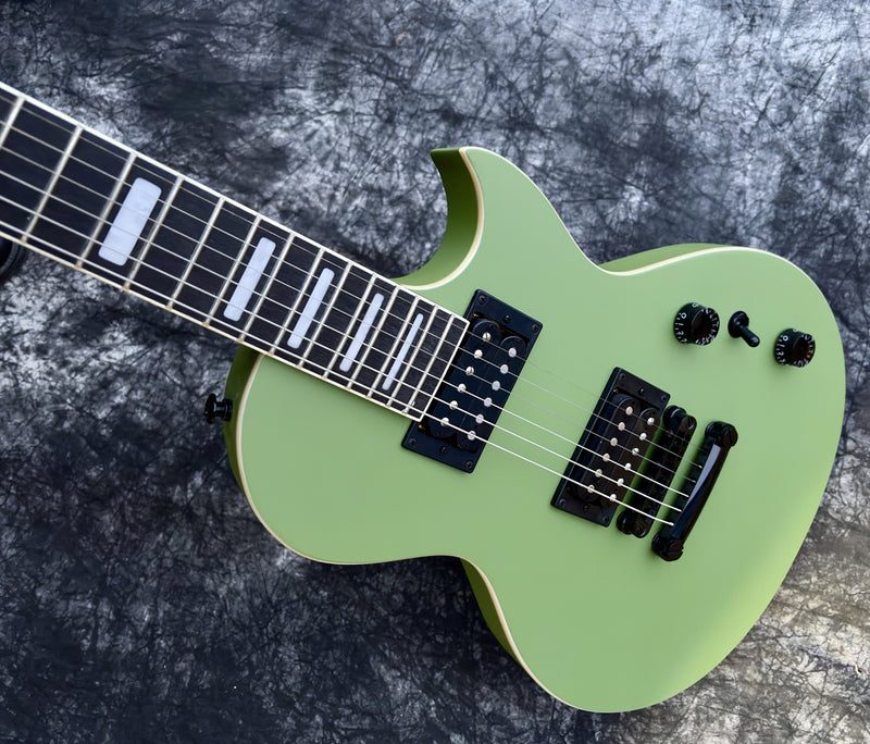 Classic LP Style Single-Cutaway Electric Guitar with Matte Olive Green Finish (YMZ-261)