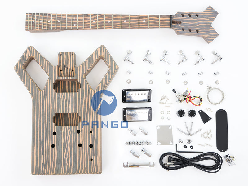 Cyberpunk Series All Zebrawood DIY Electric Guitar Kit (SK-01)