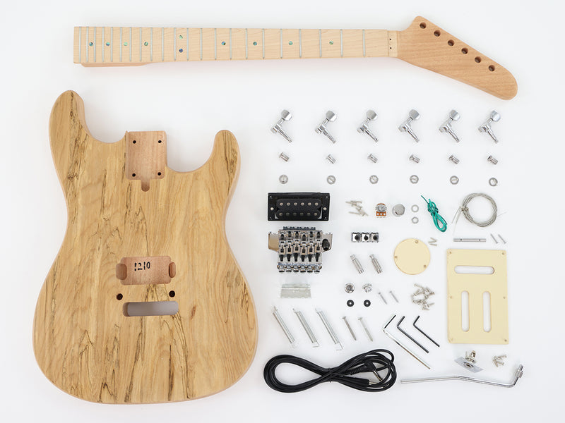 DIY Electric Guitar Kit with Spalted Maple Top (LRF-014, Limited Edition)