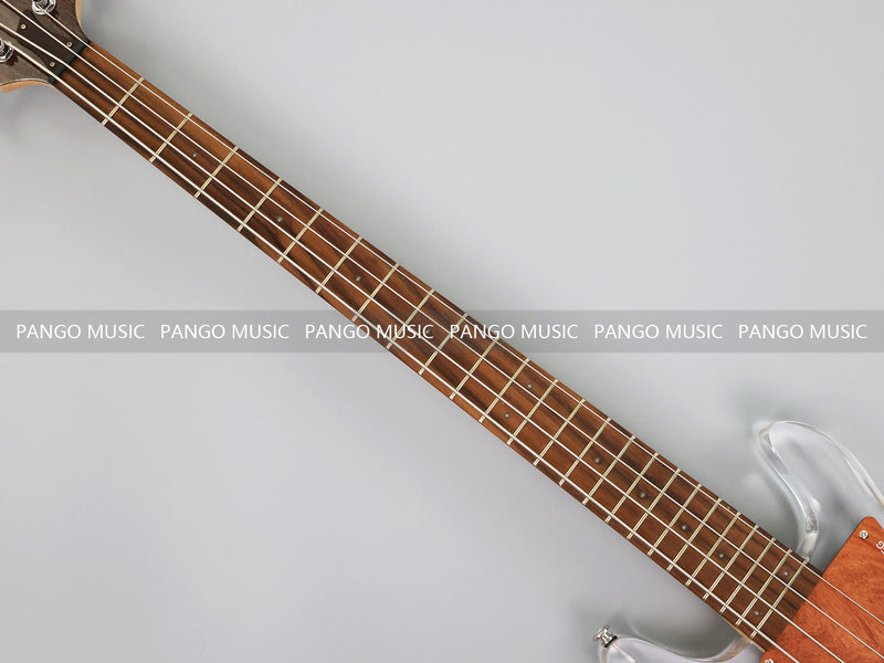 Dan Armstrong Style Clear Acrylic 4-String Electric Bass Guitar with Changing LED Lights (PAG-009)