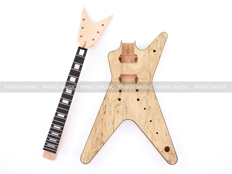 Dean Style DIY Electric Guitar Kit with Spalted Maple Top (LRF-024X)