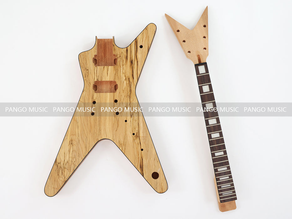 Dean Style DIY Electric Guitar Kit with Spalted Maple Top (LRF-024, Limited Edition)