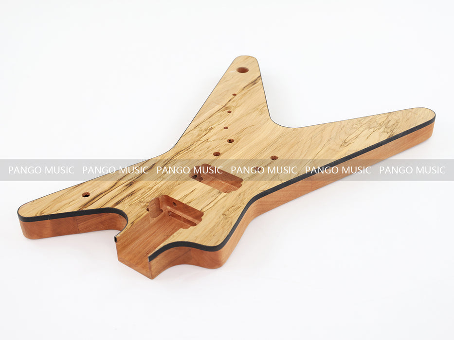 Dean Style DIY Electric Guitar Kit with Spalted Maple Top (LRF-024, Limited Edition)