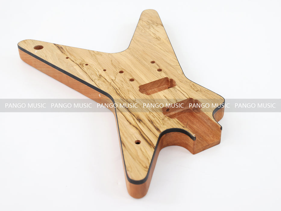 Dean Style DIY Electric Guitar Kit with Spalted Maple Top (LRF-024, Limited Edition)