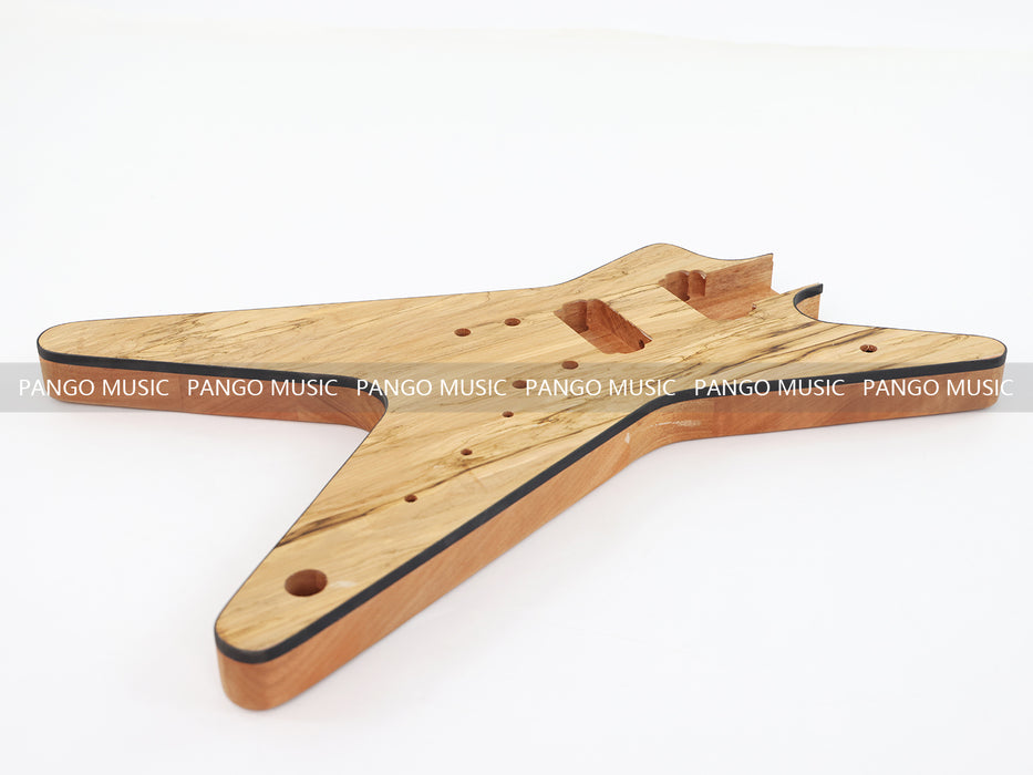 Dean Style DIY Electric Guitar Kit with Spalted Maple Top (LRF-024, Limited Edition)