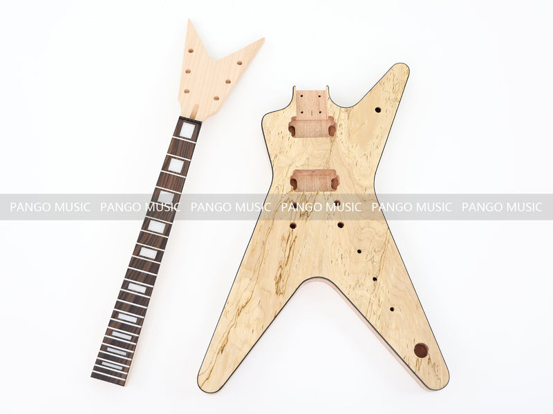 Dean Style DIY Electric Guitar Kit with Spalted Maple Top (PYX-015)