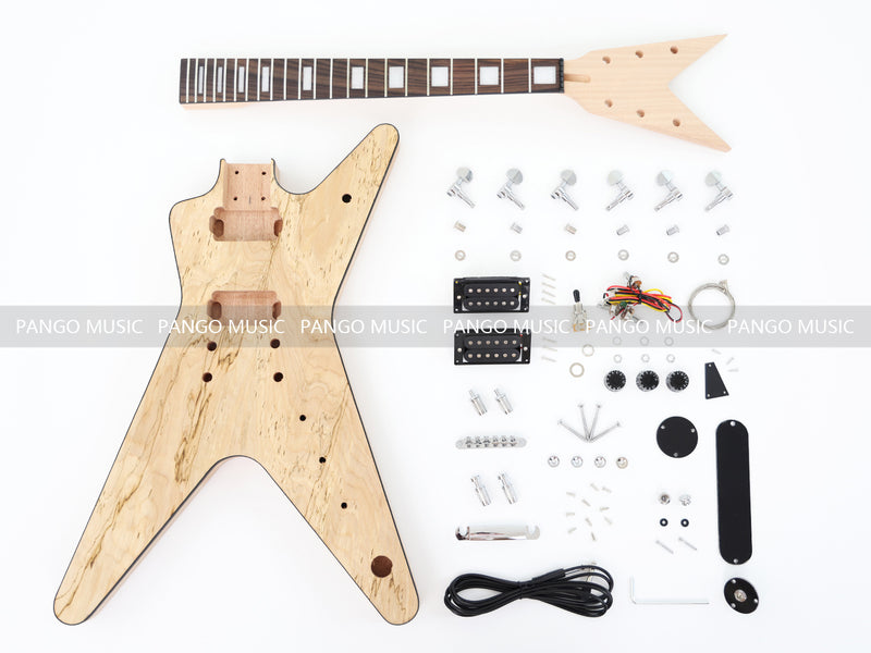 Dean Style DIY Electric Guitar Kit with Spalted Maple Top (PYX-015)