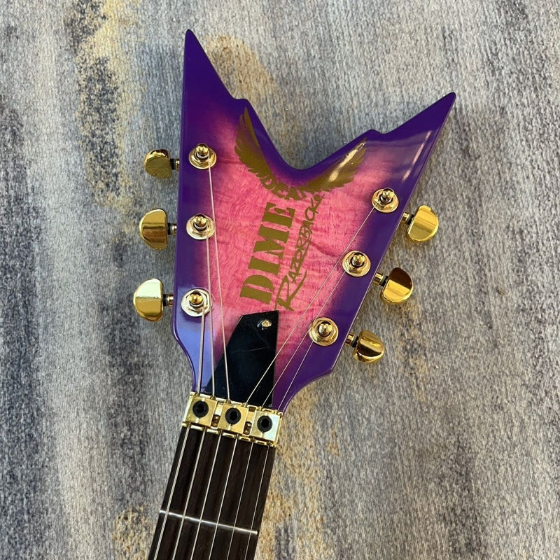 Dean Style Flamed Maple Top Gloss Purple Burst Finish Electric Guitar (LRG-012)