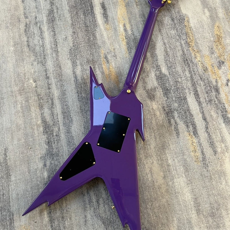 Dean Style Flamed Maple Top Gloss Purple Burst Finish Electric Guitar (LRG-012)